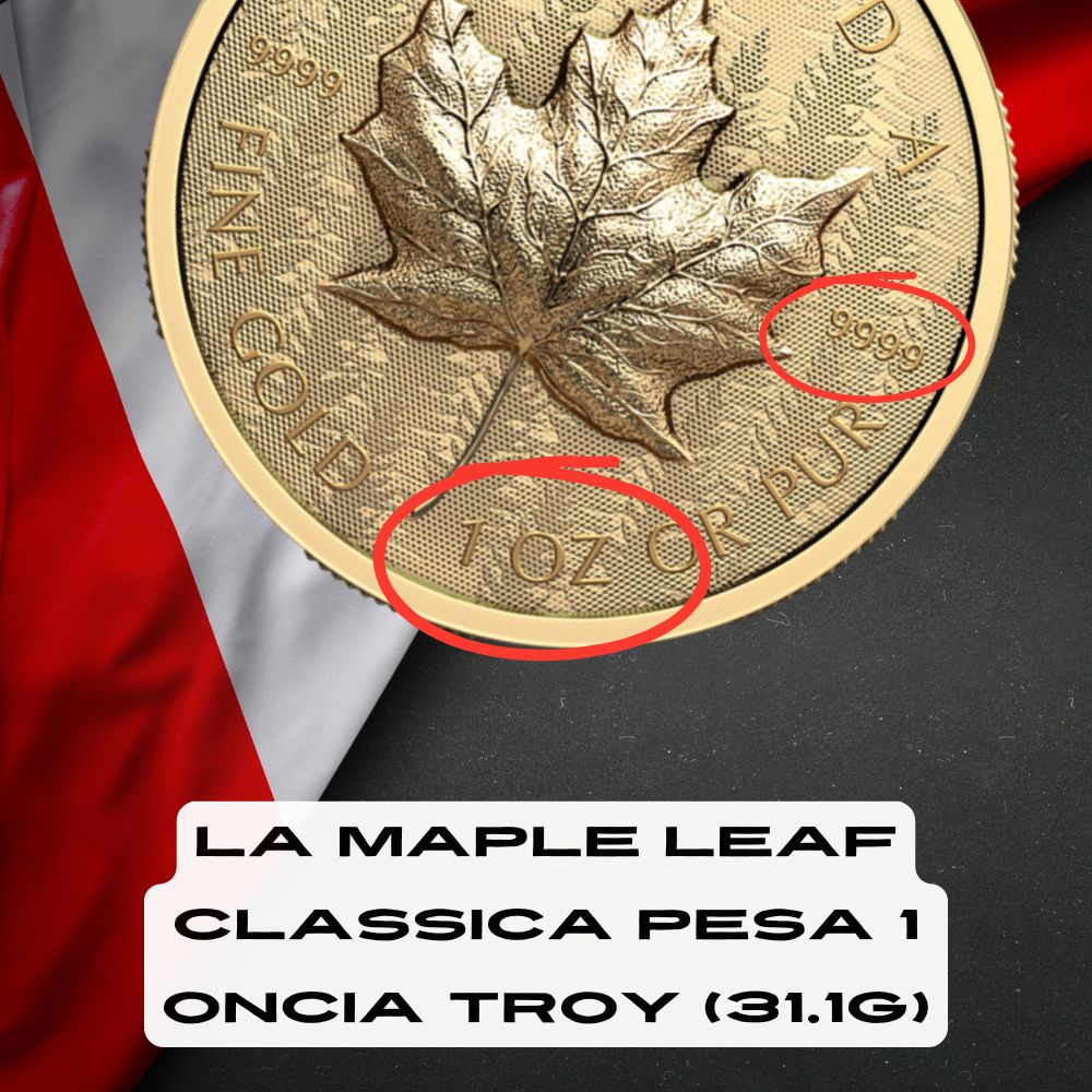 Peso della Maple Leaf moneta d'oro